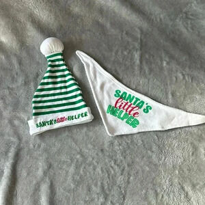 ⭐️ Baby Mode - Santa's Little  Helper hat and bib set.